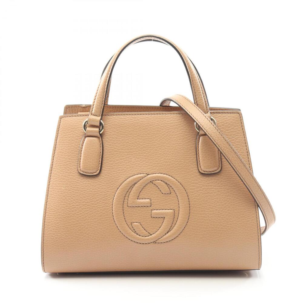 Gucci Soho Interlocking GG Leather Beige Handbag - Picture 2 of 6